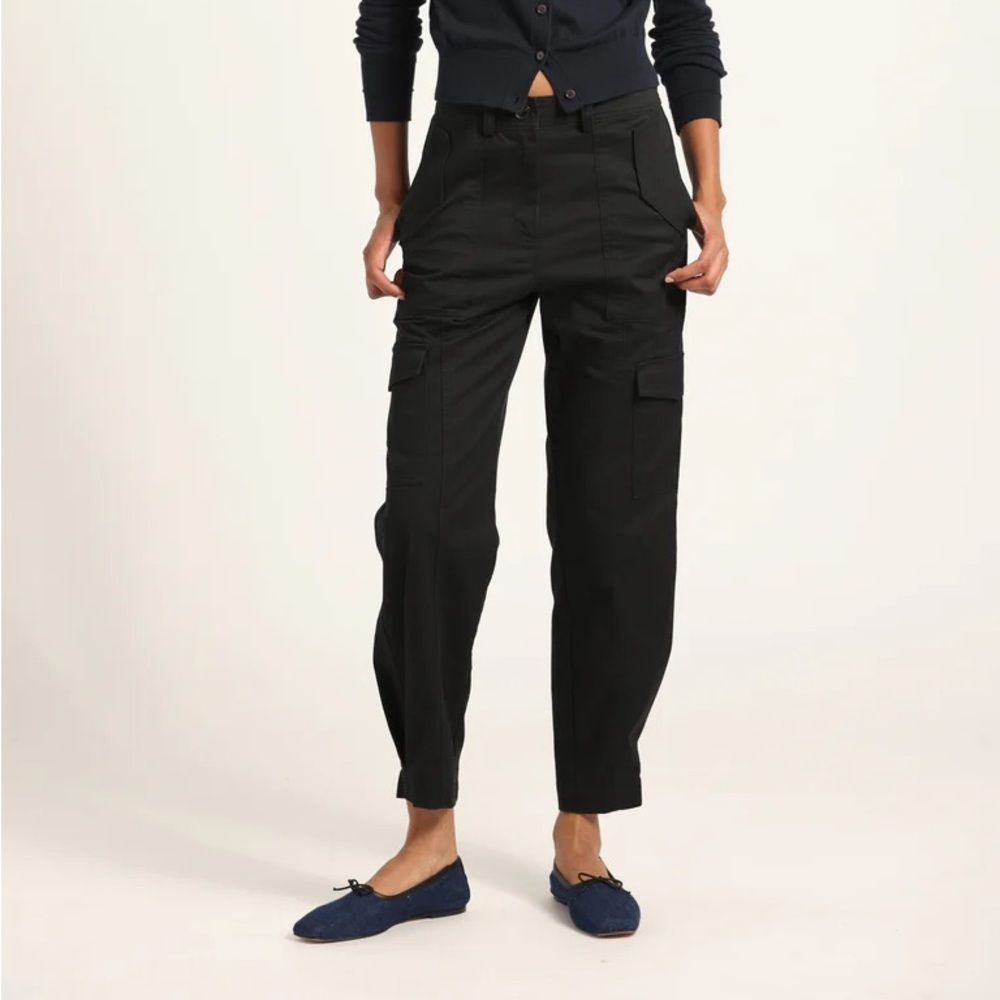 $295 Derek Lam 10 Crosby Black Elian Cargo Utility Pants Women Size 12